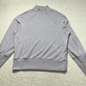 Anthropologie Lavender Purple Soft Mock Neck Long Sleeve Pullover Sweater Size L